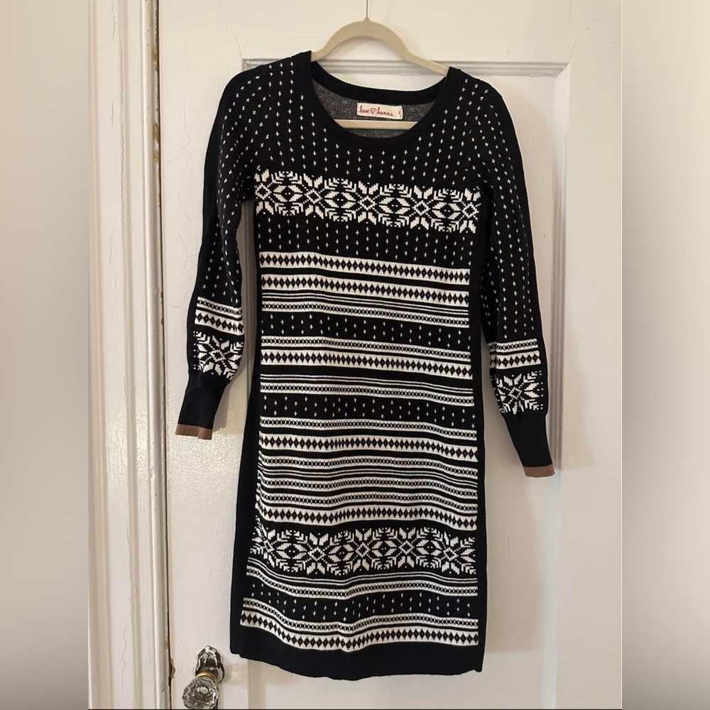 Hanna Andersson WOMEN XS Sno Happy Sweater dress